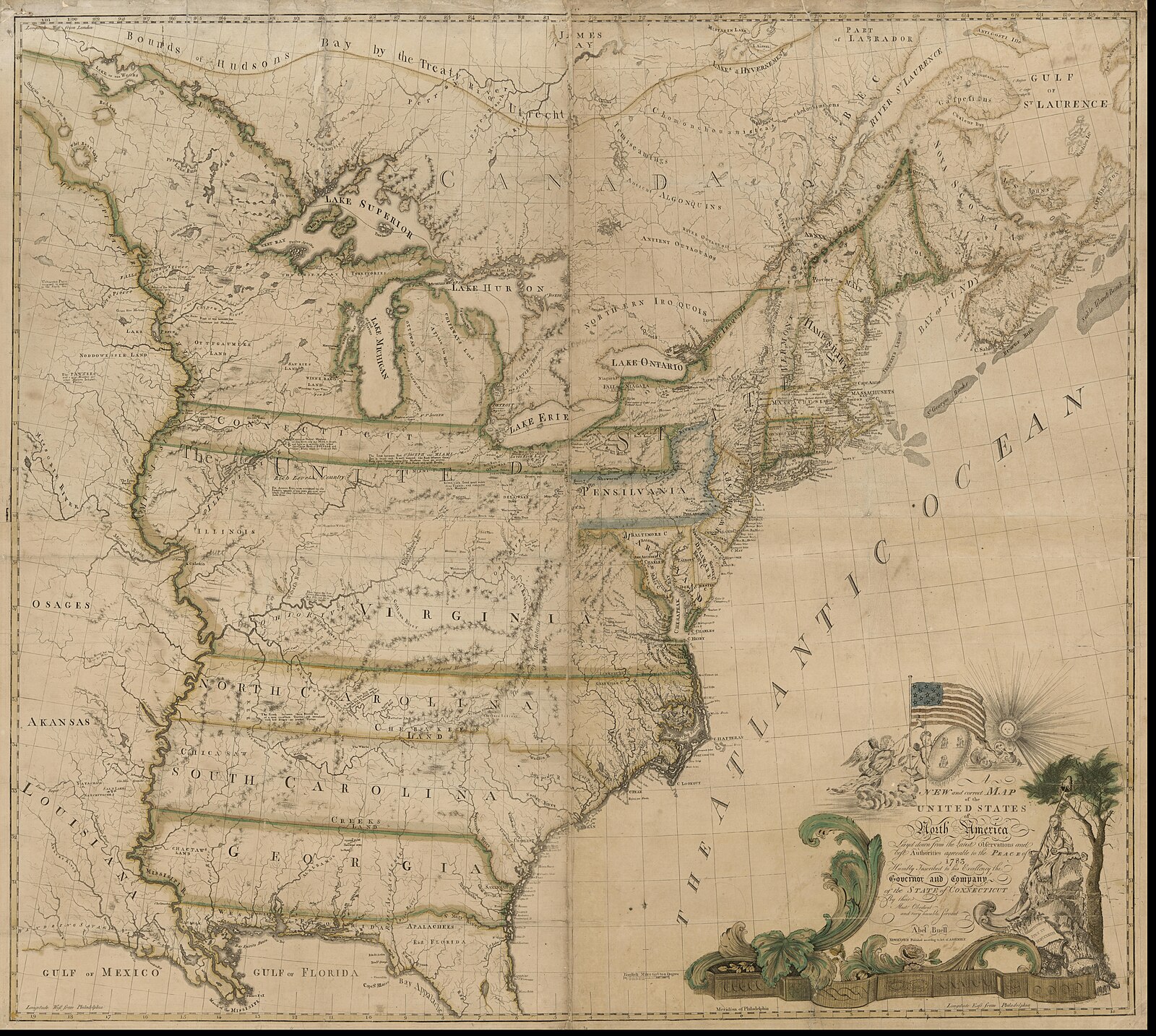 A Map of the United States, 1783